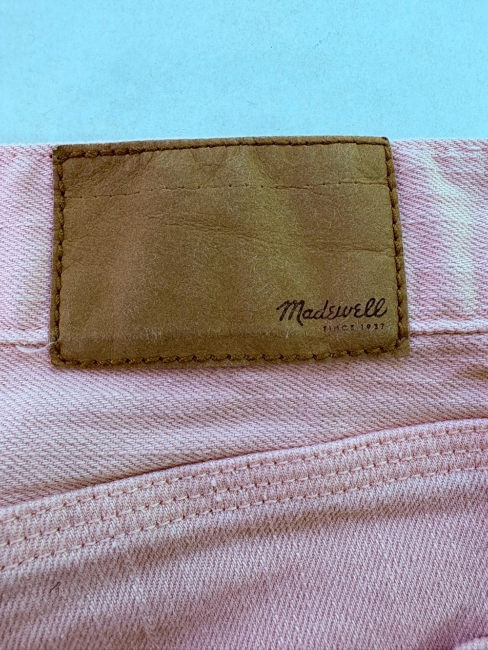 Madewell Pastel Pink Denim Shorts Size 27 - Grannycore Whimsy Distressed Cutoffs - Picture 4 of 11